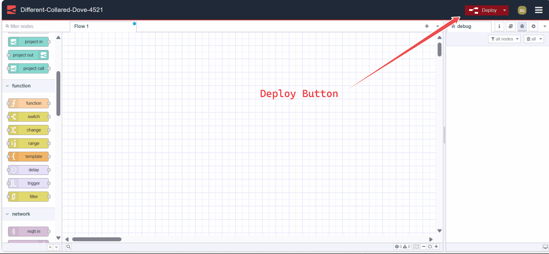Image displaying Node-RED Deploy button Image displaying Node-RED Deploy button
